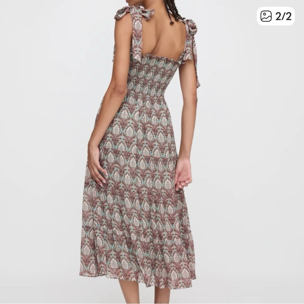 NWT Hill House Ribbon Ellie Nap Dress Sage Pinecone - Picture 2 of 9